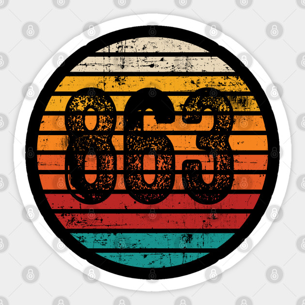 Distressed Vintage Sunset 863 Area Code - 863 Area Code - Sticker ...